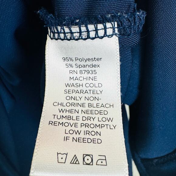 Susan Graver Premier Liquid Knit Tunic Top Coral Navy Color Block Size XL  QVC - Picture 8 of 12